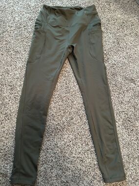 RBX Olive Green Fleece Lined Athletic Leggings - M/M